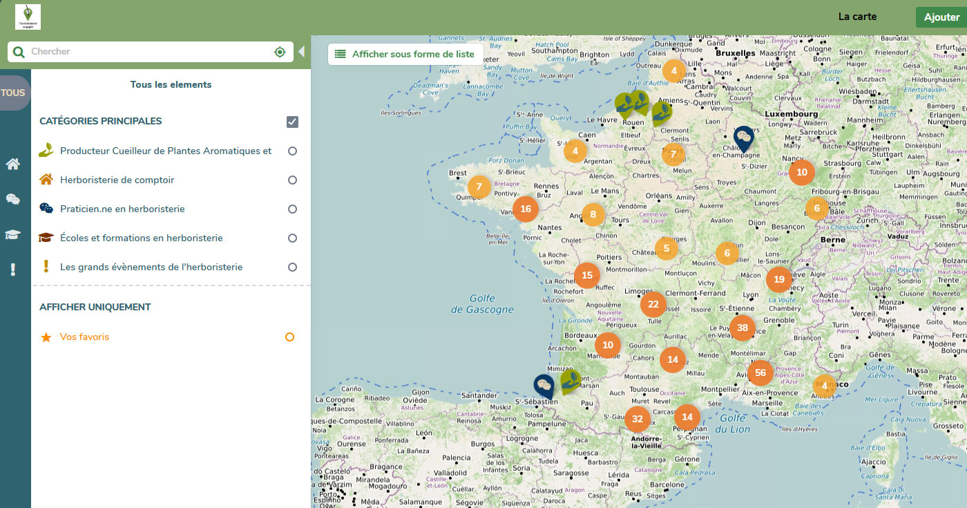 Carte de l'herboristerie engagée